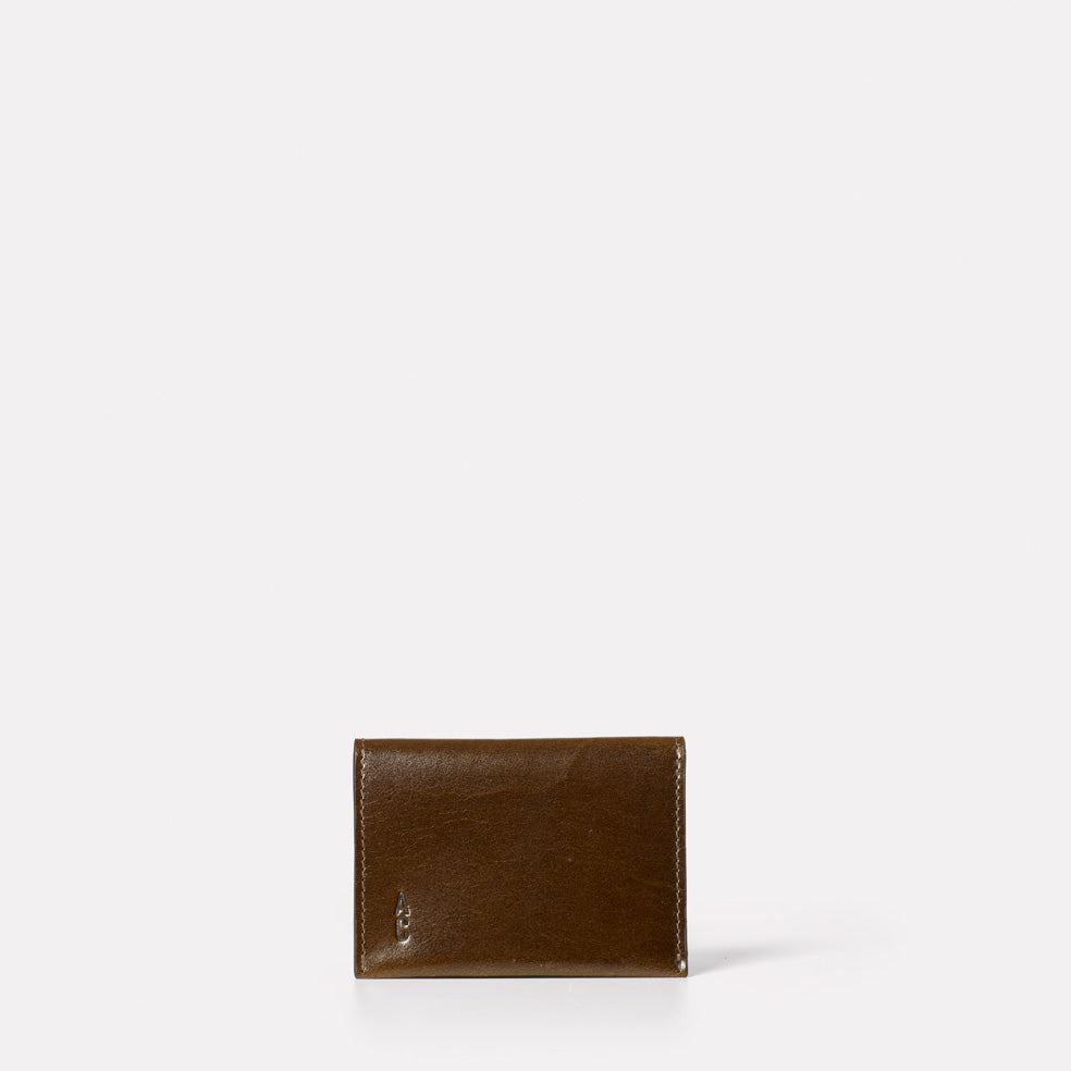 Fletcher Leather Card Holder in Olive