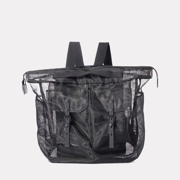 see through black backpack. rucksack from ally capellino in shoreditch, london