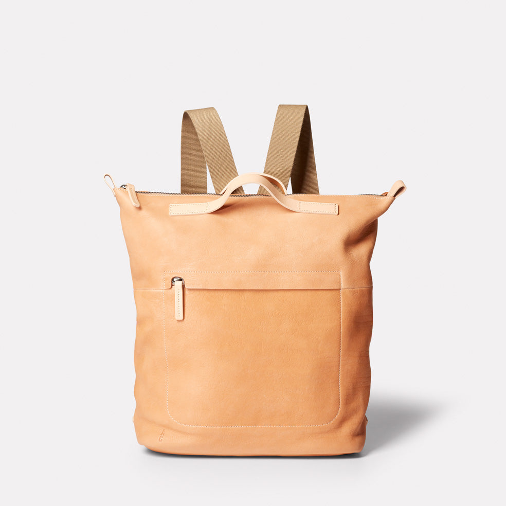 Hoy Mini Leather Backpack in Light Tan