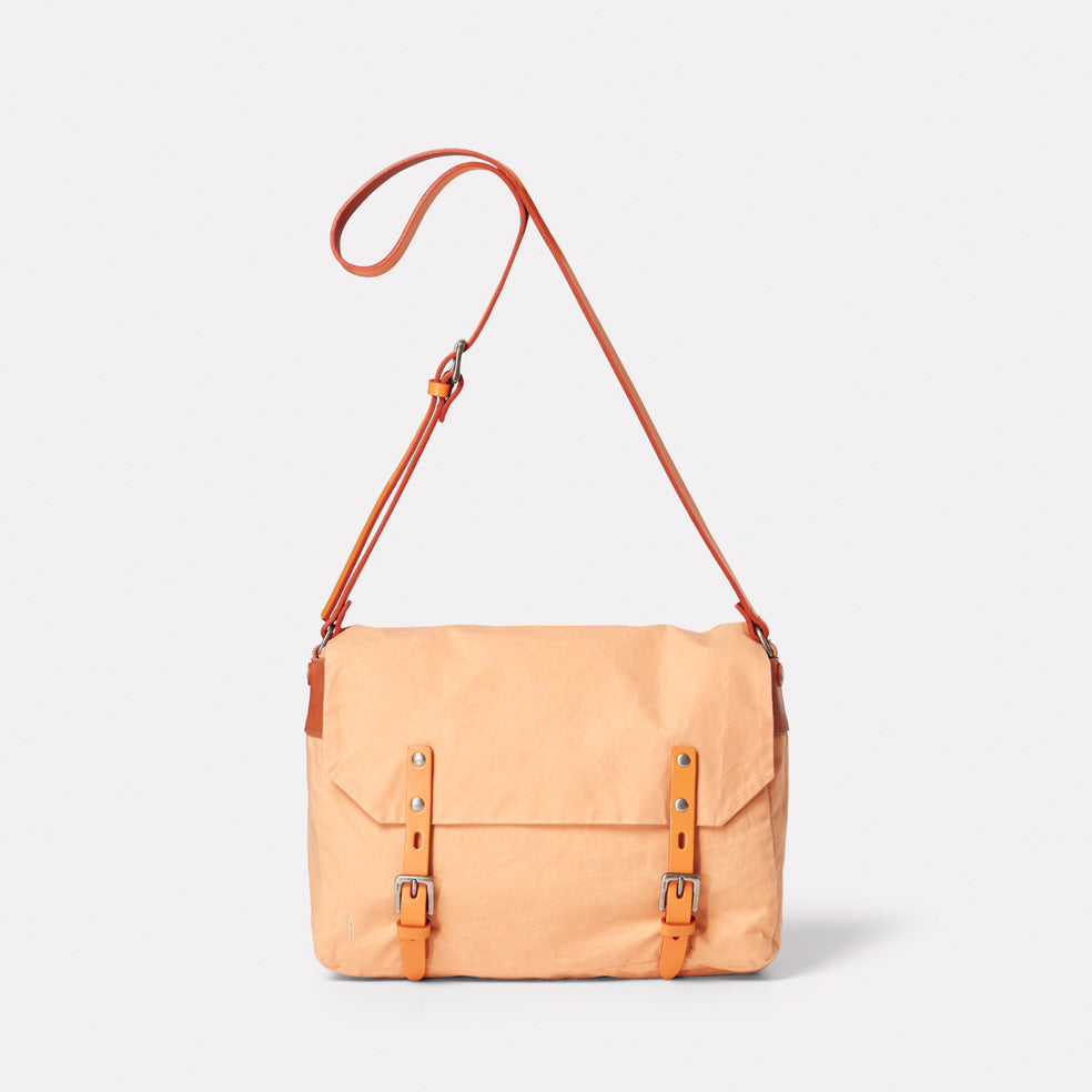 Jeremy Small Waxed Cotton Satchel in Plaster