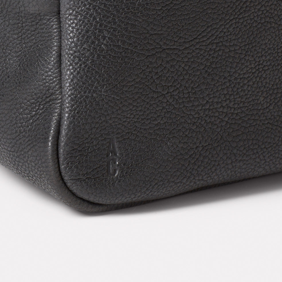 Leila Medium Calvert Leather Crossbody Bag in Old Black