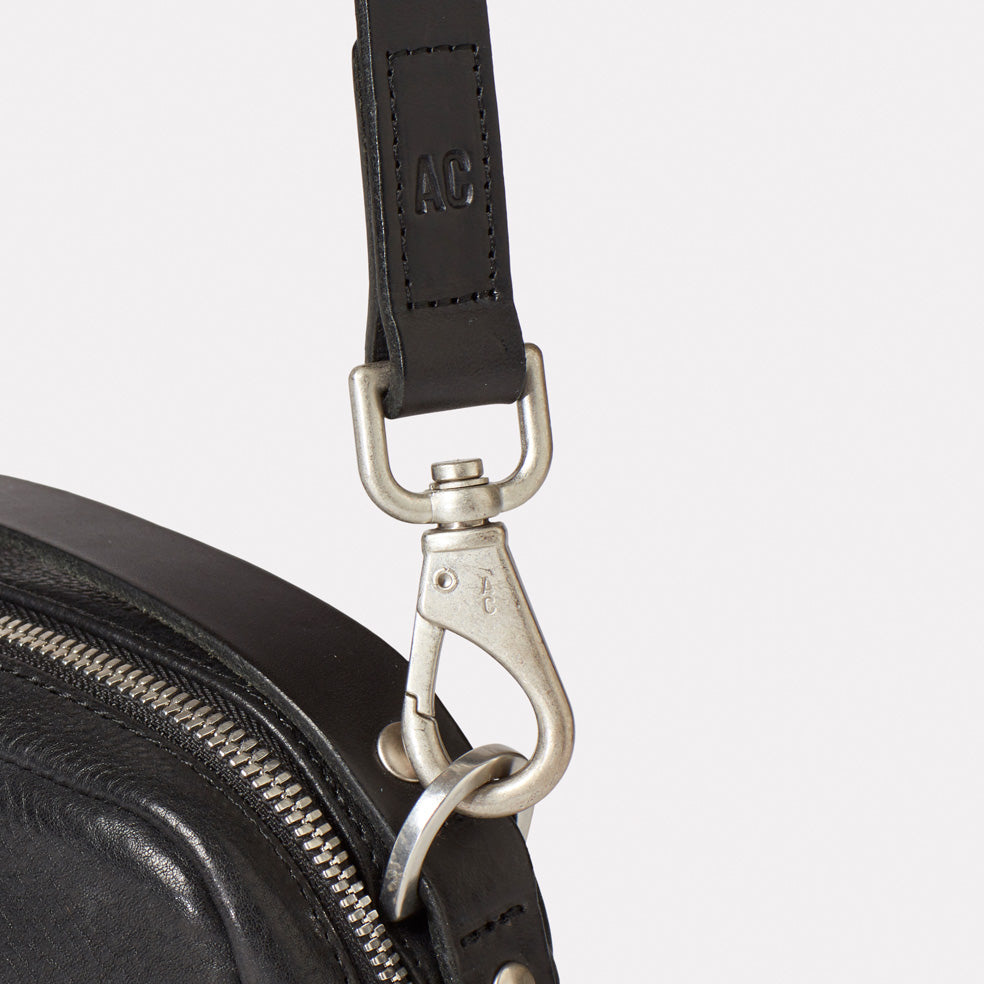 Leila Small Calvert Leather Crossbody Bag in Black
