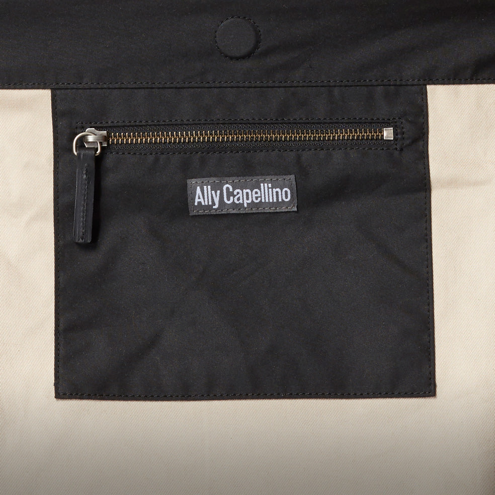 Lloyd Waxed Cotton Bucket Bag in Black