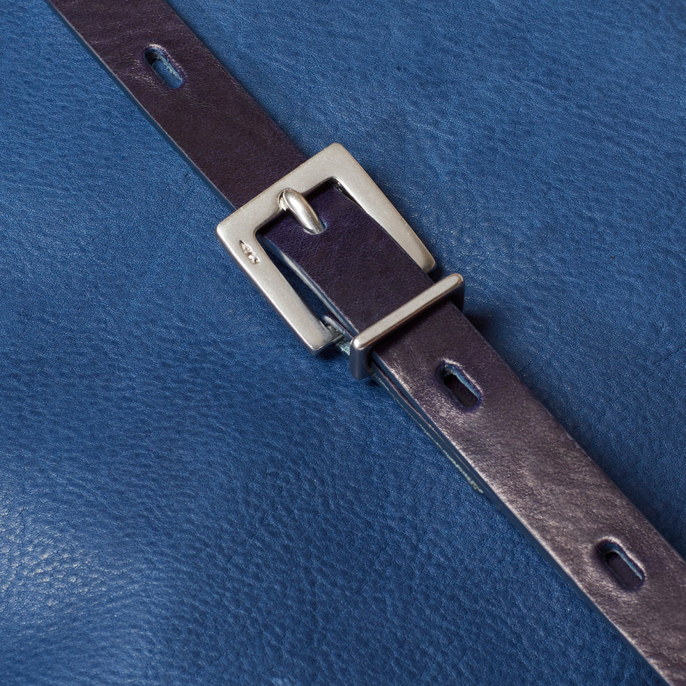 Lloyd Calvert Leather Bucket Bag in Navy