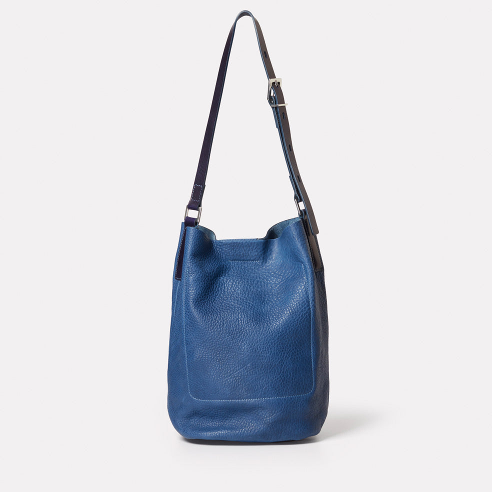 Lloyd Small Calvert Leather Bucket Bag in Navy