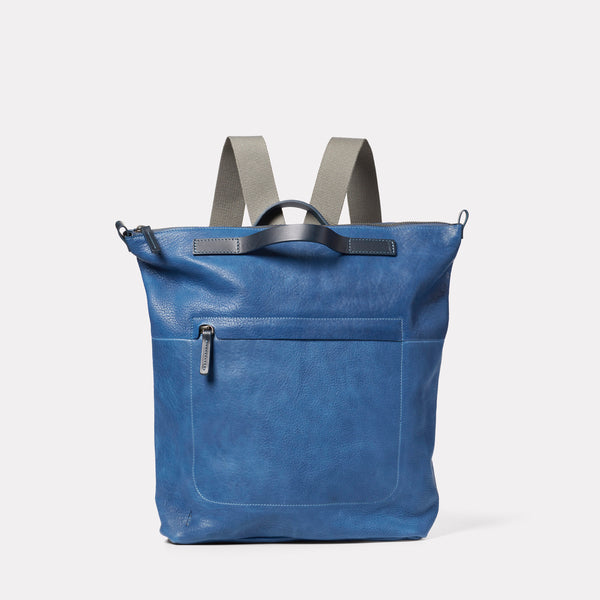 Hoy Mini Leather Backpack in Navy