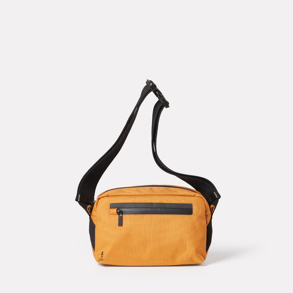 SS19, mens, womens, travel and cycle, nylon, crossbody bag, body bag, bodybag, orange, orange crossbody bag, orange body bag, water resistant, water resistant crossbody bag reflective, cycle bag,