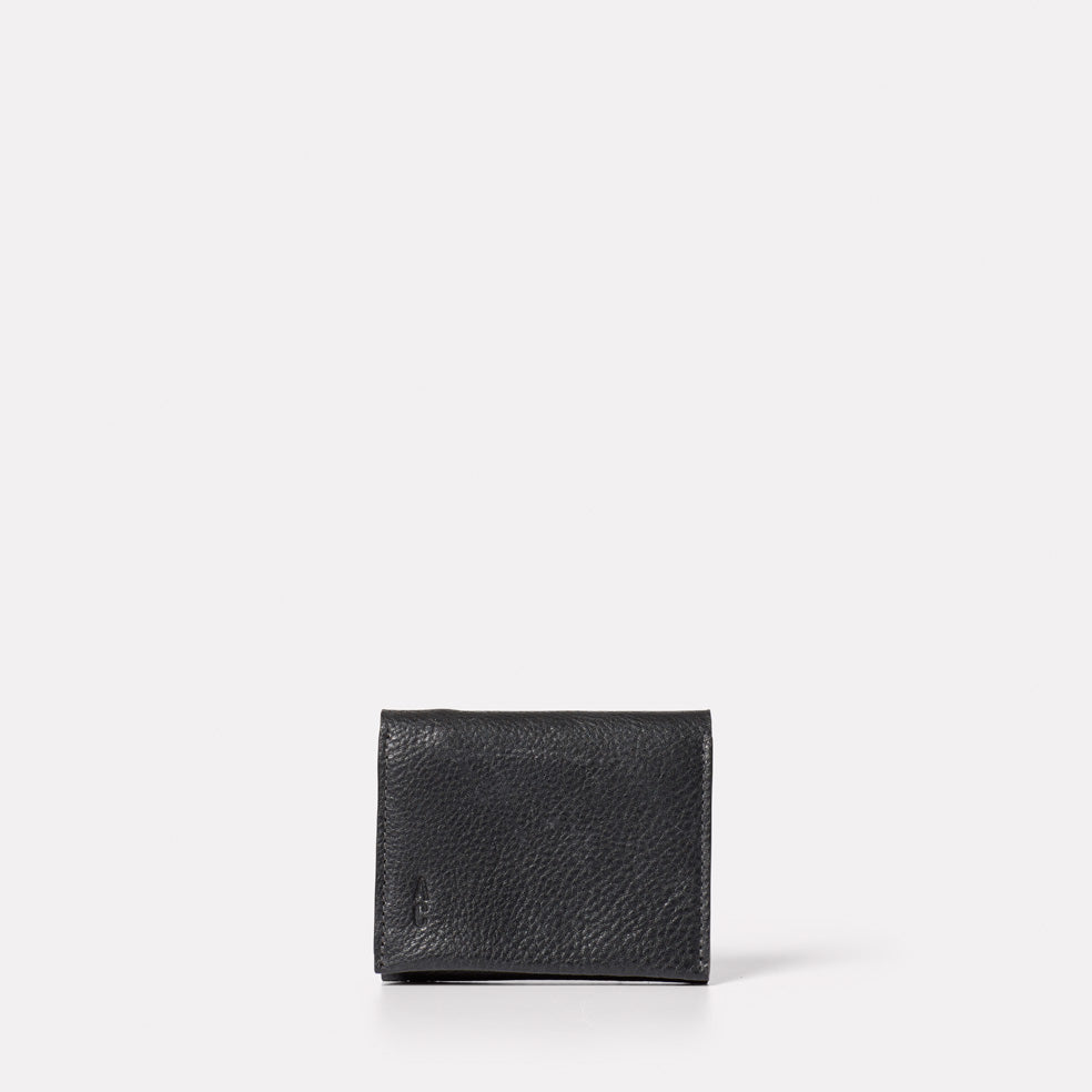 Riley Leather Coin Card Purse in Black