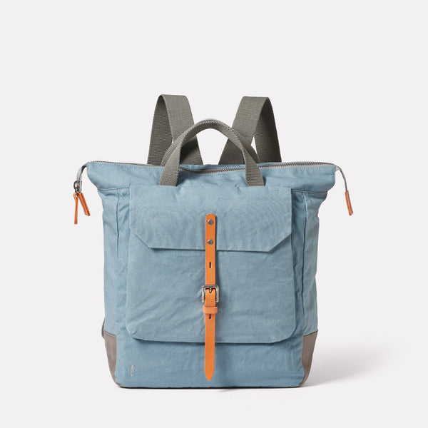 Frances Waxed Cotton Rucksack in Blue