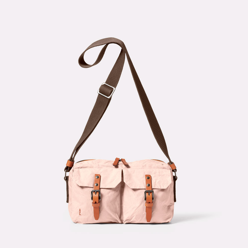 Franco Waxed Cotton Crossbody Bag in Light Pink Ally Capellino