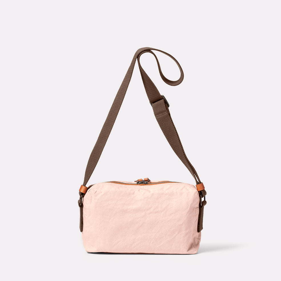 Franco Waxed Cotton Crossbody Bag in Light Pink Ally Capellino