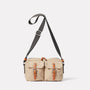 Franco Waxed Cotton Crossbody Bag in Putty Front
