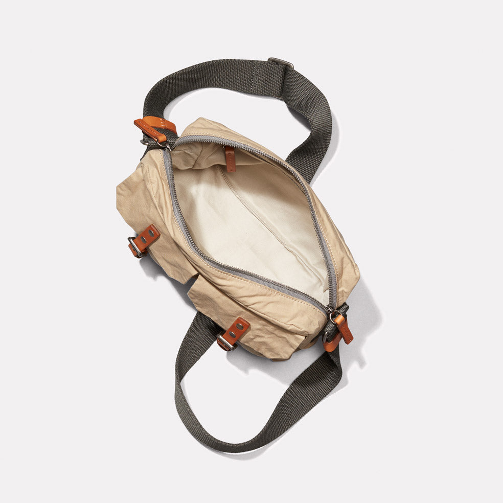 Franco Waxed Cotton Crossbody Bag in Putty