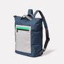 Hoy Non Leather Travel Cycle Backpack in Navy/Grey Angle