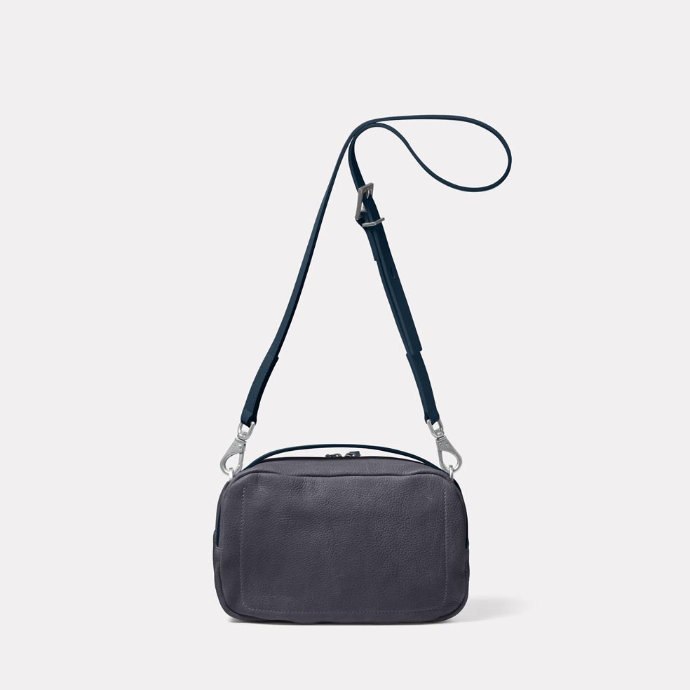 Leila Medium Calvert Leather Crossbody Bag in Dark Skies