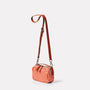Limited Edition Leila Small Leather Crossbody Bag in Coral angle