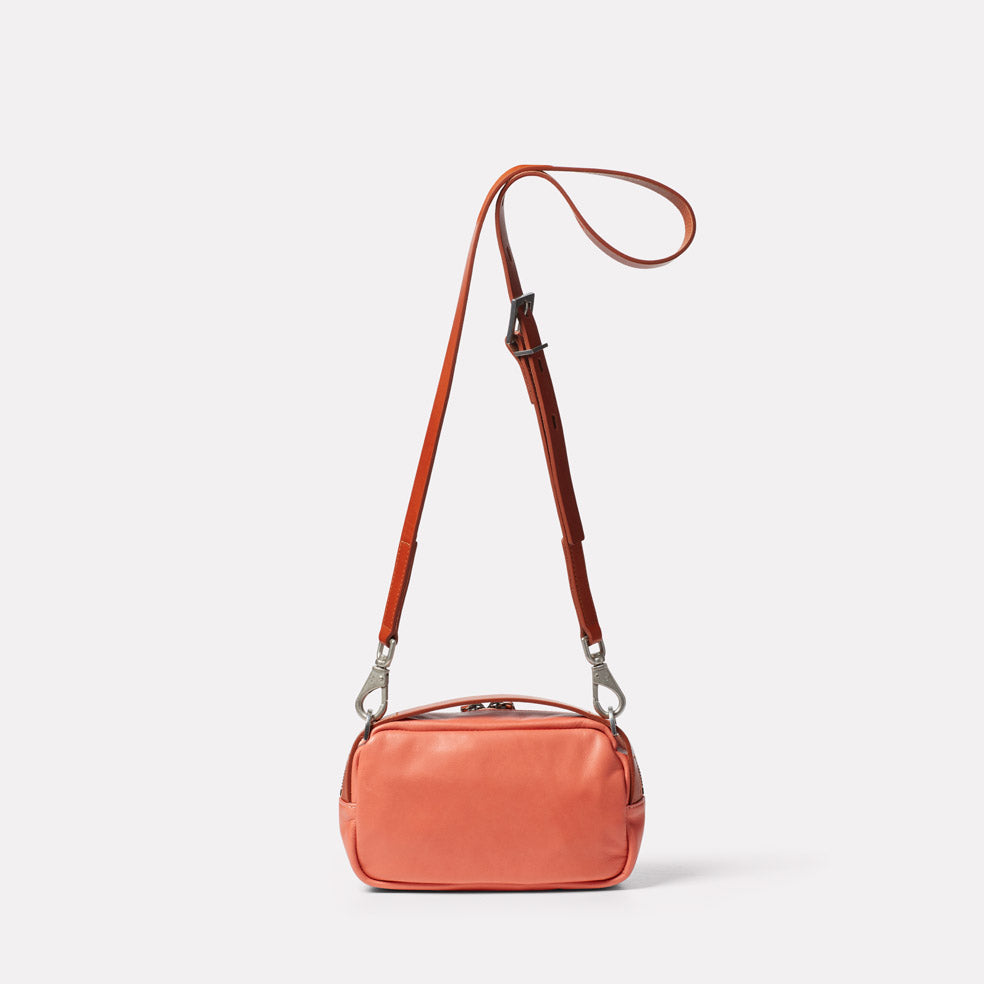 Waste You Want Leila Leather Crossbody Bag in Coral