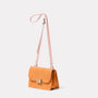 Lockie Boundary Leather Crossbody Lock Bag in Apricot Angle