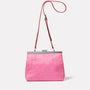 Maxine Leather Frame Crossbody Bag in Pink/Red Back