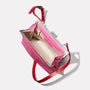 Maxine Leather Frame Crossbody Bag in Pink/Red Inside