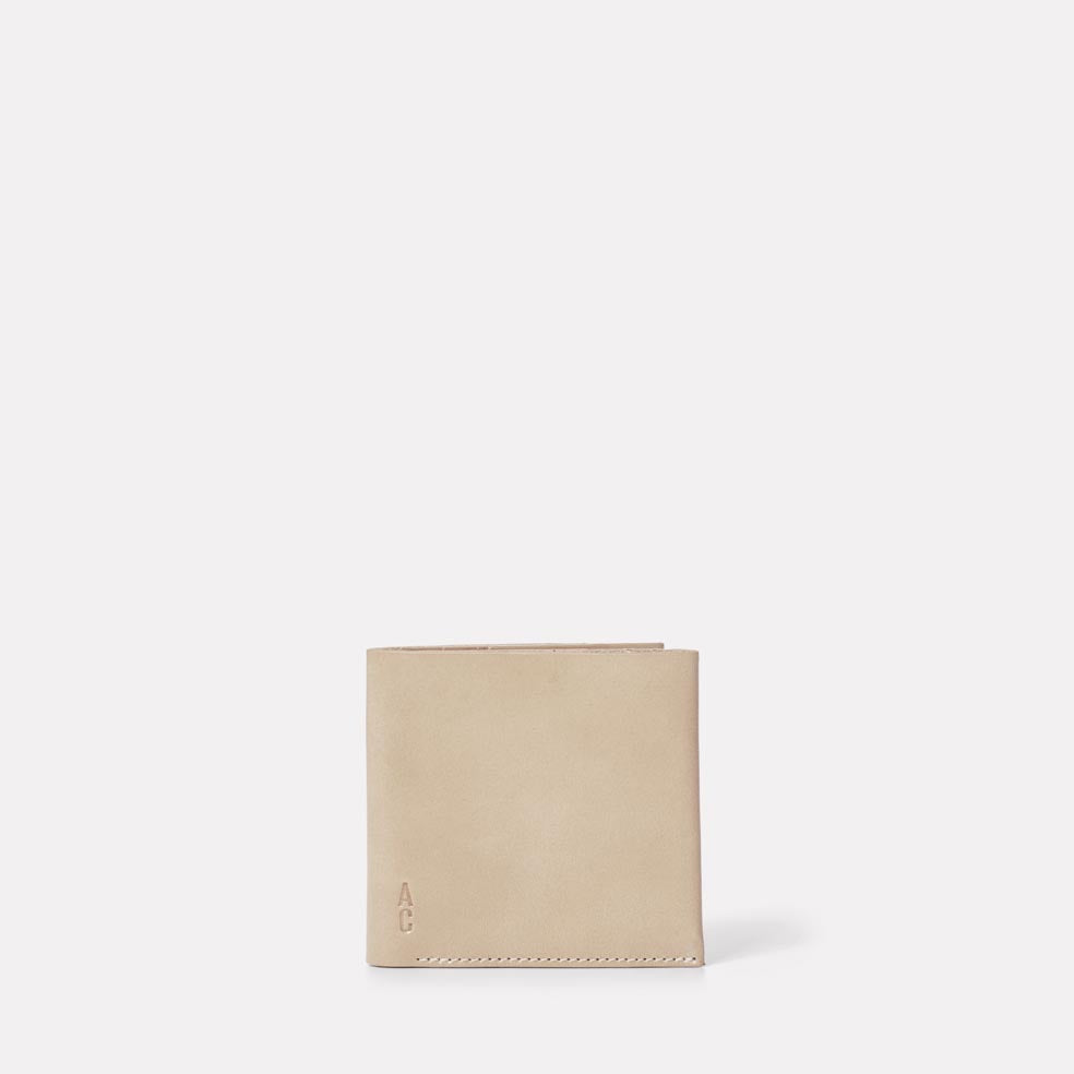 Oliver Leather Wallet in Grey Front