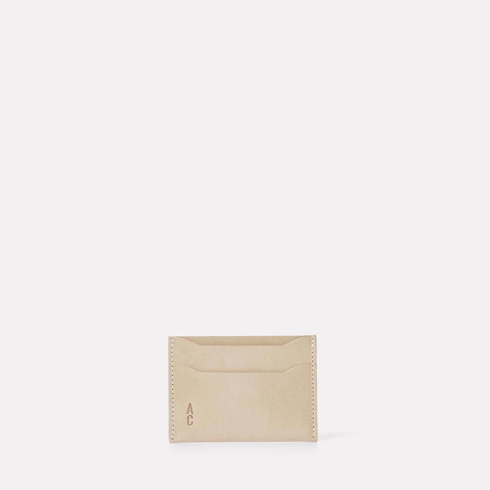 Pete Leather Card Holder in Grey