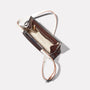 Roxie Leather Frame Crossbody Bag in Brown/White Inside