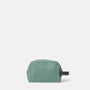 Simon Waxed Cotton Washbag in Green back