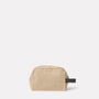 Simon Waxed Cotton Washbag in Putty Back