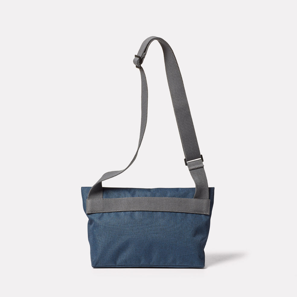 Travis Non Leather Travel Cycle Satchel in Navy/Grey