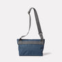 Travis Non Leather Travel Cycle Satchel in Navy/Grey Back