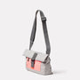 Travis Non Leather Travel Cycle Satchel in Grey/Orange Angle