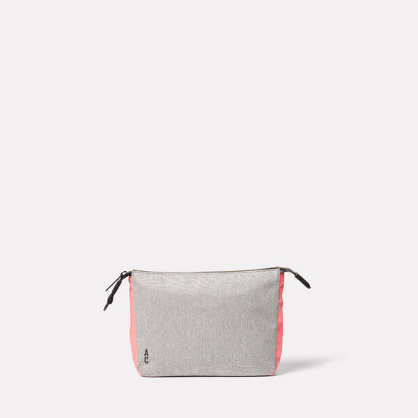 Wiggy Non Leather Travel Cycle Washbag in Grey/Orange Front