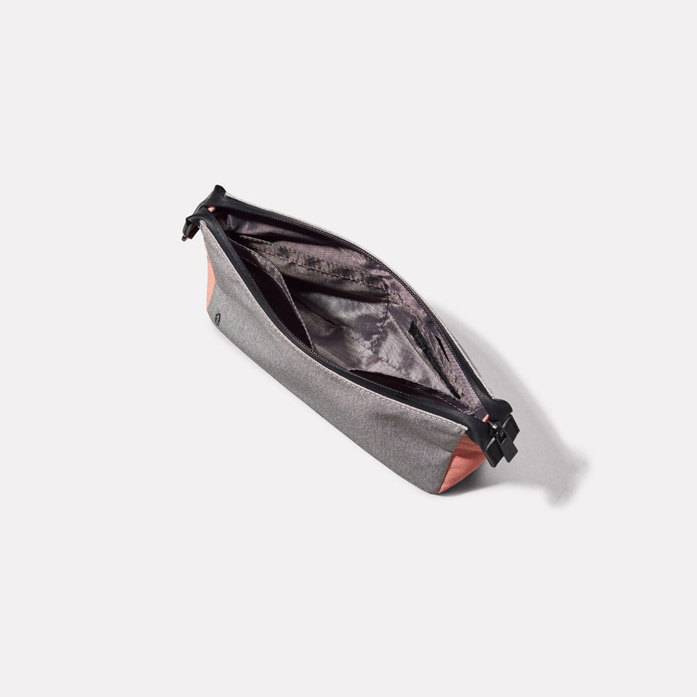 Wiggy Non Leather Travel Cycle Washbag in Grey/Orange