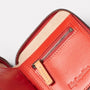 Axel Leather Zip Round Wallet in Tomato Detail