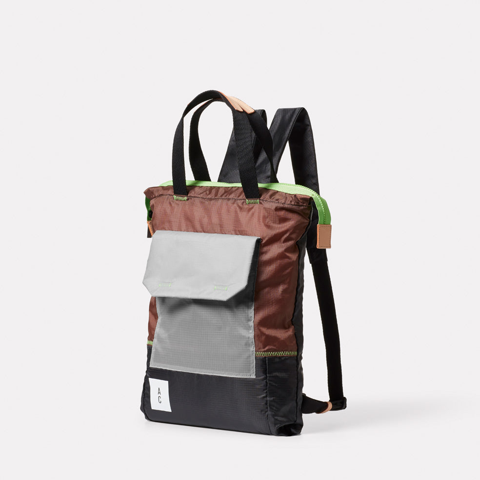 Harry Packable Zip Top Tote/Backpack in Brown