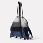 Harvey Packable Drawstring Tote/Backpack in Navy and Grey side view