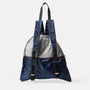 Harvey Packable Drawstring Tote/Backpack in Navy and Grey back