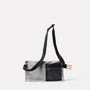 Herbert Packable Zip Top Belt Bag in Navy and Grey back