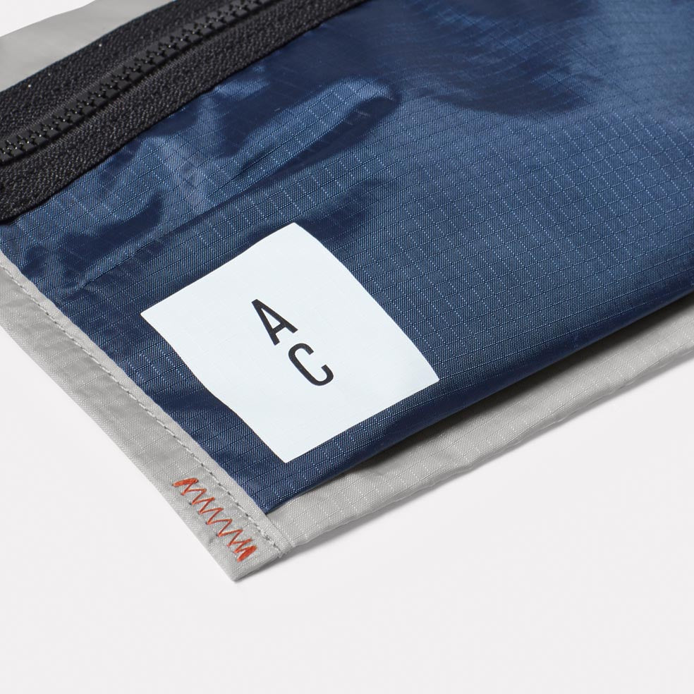 Herbert Packable Zip Top Belt Bag in Navy and Grey
