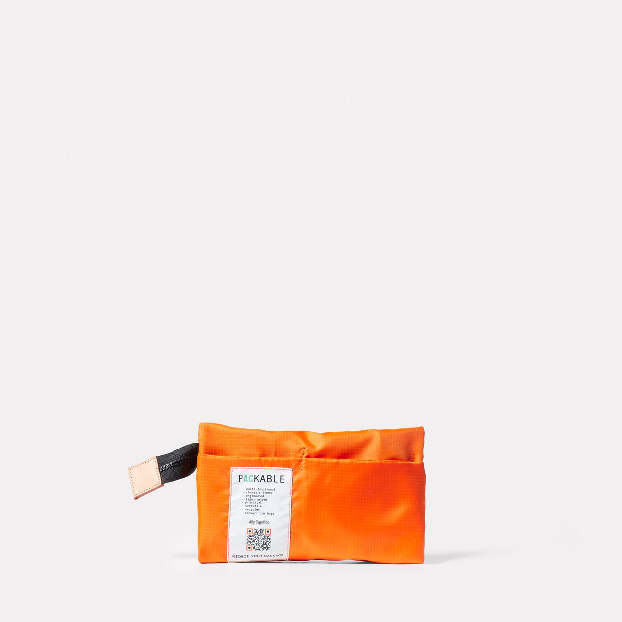 Herbert Packable Zip Top Belt Bag in Orange