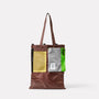 Herve Packable Pouch in Brown front unfolded