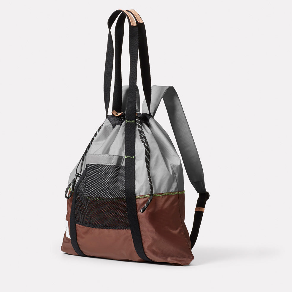 Harvey Packable Drawstring Tote/Backpack in Brown