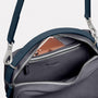 Leila Medium Calvert Leather Crossbody Bag in Dark Skies Inside detail