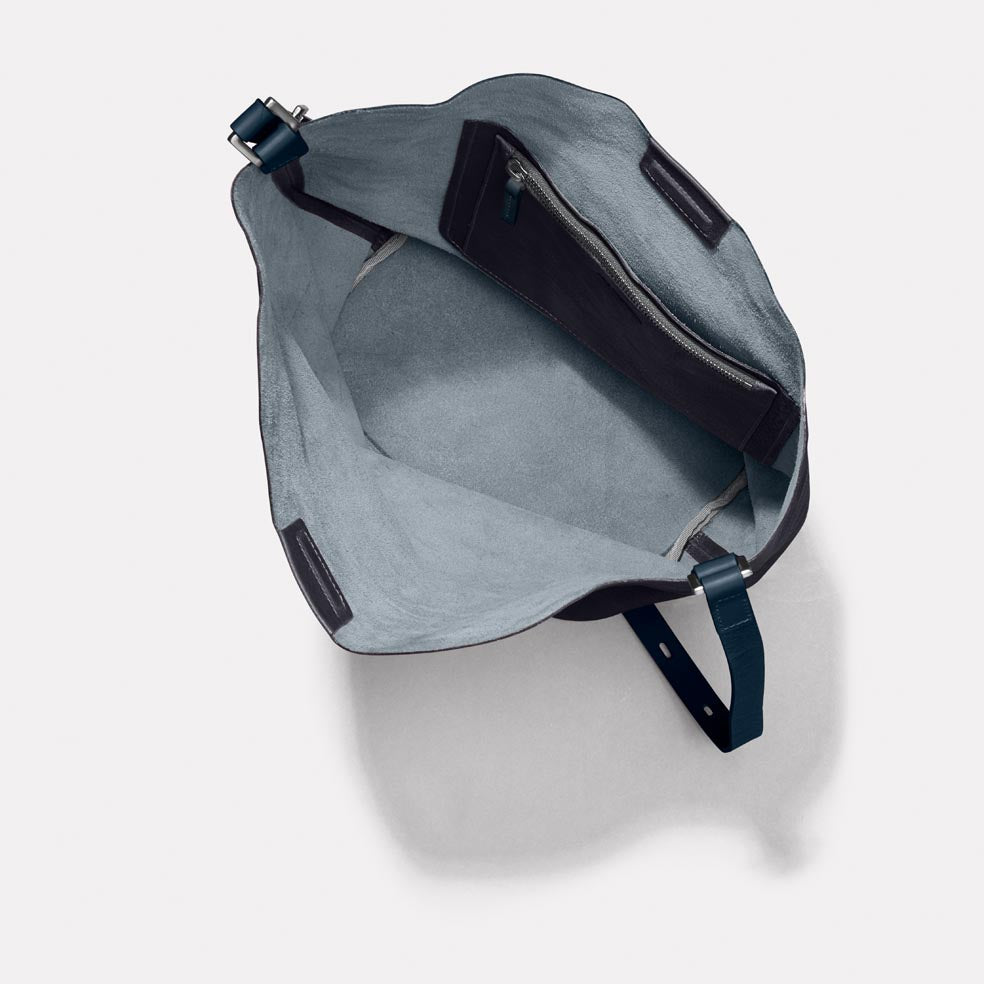 Lloyd Calvert Leather Bucket Bag in Dark Skies