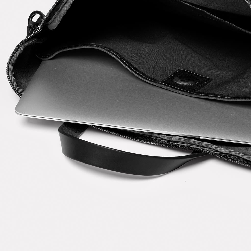 Marcus Calvert Leather Folio Bag in Black