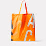 Hurst Packable Tote Bag in Orange back 