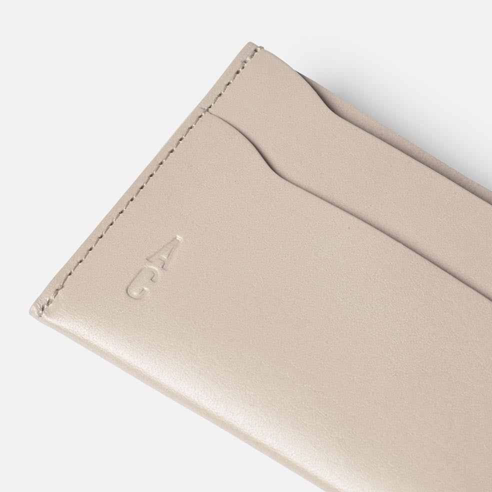 Pete Leather Card Holder in Grey