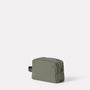 Simon Waxed Cotton Washbag in Army Green Detail