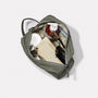 Simon Waxed Cotton Washbag in Army Green Inside
